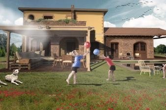Progetto per la realizzazione di una villa unifamiliare nella campagna toscana.
